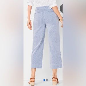 Talbots ~ Wide Leg Cropped Pants ~ Size 8 ~ Blue & White Pinstripe ~ NWT